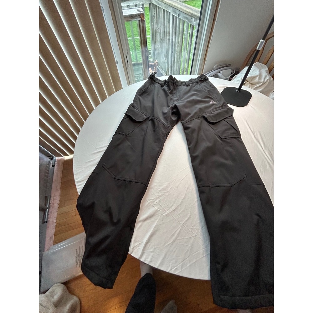 Gerry Mens Cargo Snow Pants Black Fleece Lined Softshell Winter Ski Trousers L